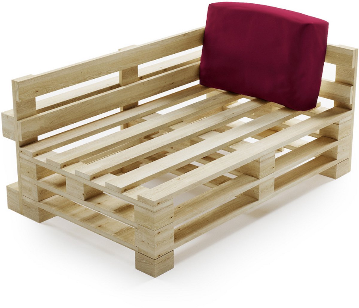 Bananair - Palletkussen - Afneembare hoes - Waterbestendig hoekkussen - Tuinkussen voor Palletbank - 60x40 cm - Rode