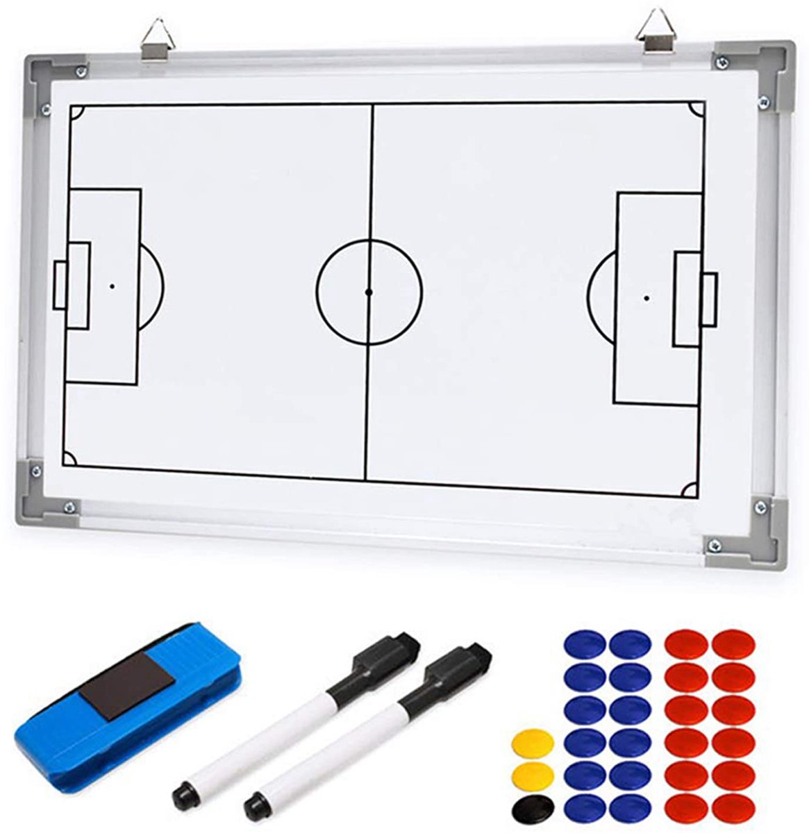 IMPERATORIS® Tactiekbord Voetbal met magneten, stiften en wisser - Coachbord - Magnetisch Bord met Stift en Wisser - Voor Training en Wedstrijd - 1 Stuk - A4 Formaat