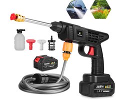 NewBeny Accu-Hogedrukreiniger - 30 Bar Mobiele hogedruk-waterpistool - 21V Hogedrukreiniger Auto - mit Accu - slang van 5 m - filterboiler - Voor Auto, Hekwerk, Vloerreiniging en Bewatering