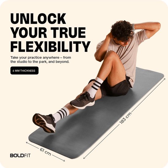 Yogamat 6mm met draagriem - EVA-materiaal - Extra dikke trainingsmat voor yoga, fitness, pilates en meditatie - Antislip & anti-scheur - Voor thuis- en buitengebruik van Yogamat — afbeelding 4