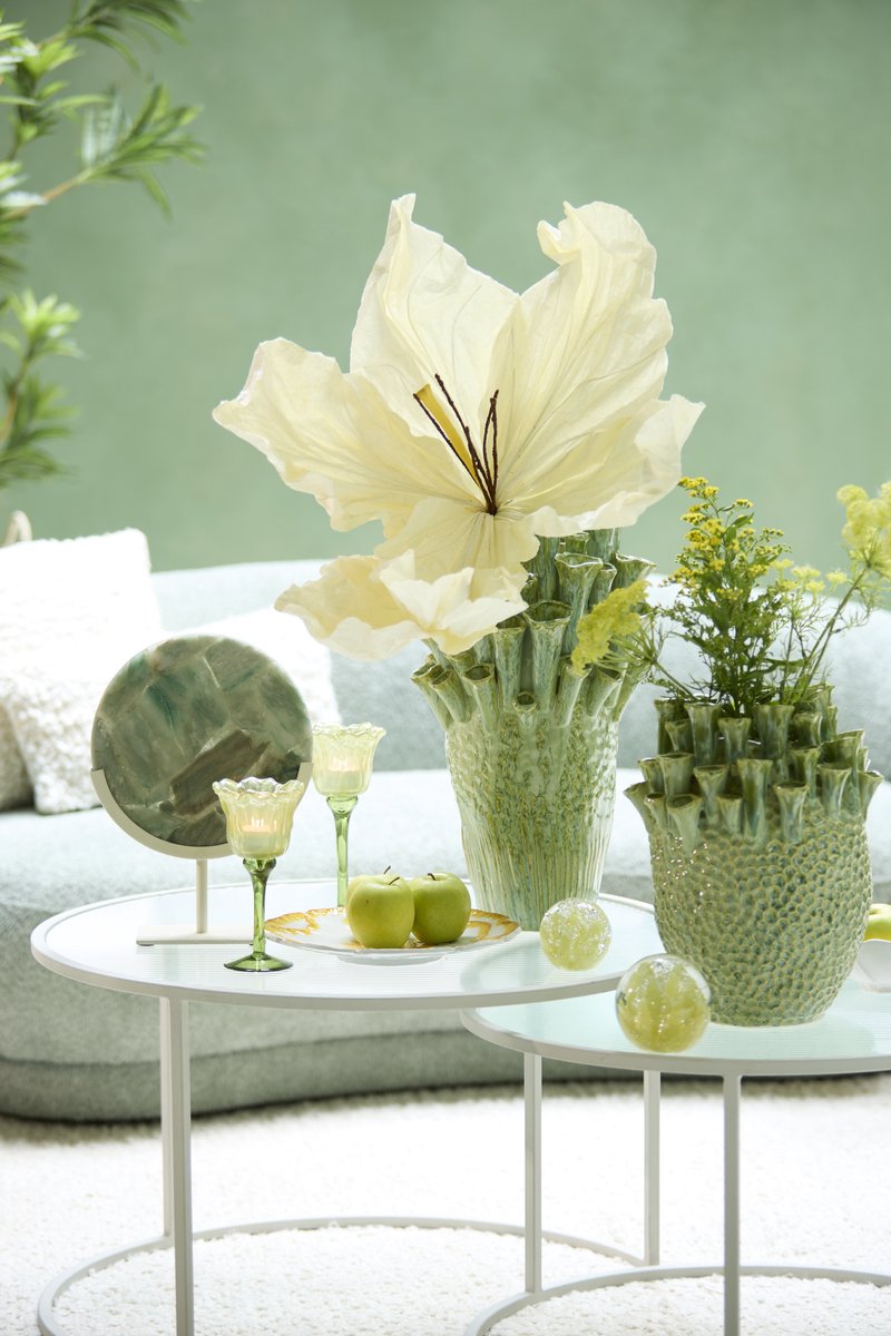 Light&living Ornament op voet 25x10x35 cm GOUYA groen agaat+crème