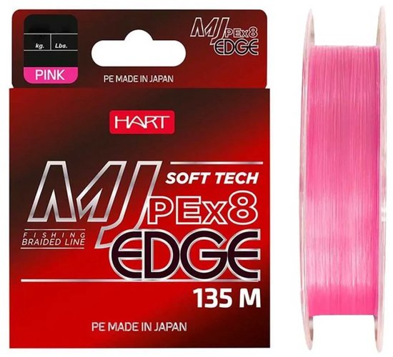 Hart Mj Edge Gevlochten Vislijn 135 M Roze 0.120 mm van Hart — afbeelding 2