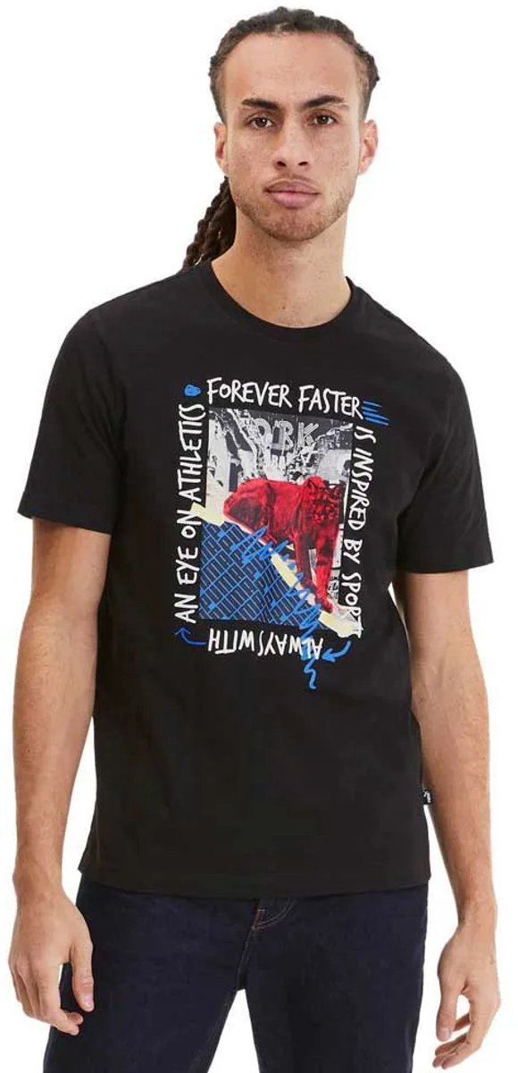 Puma Photo T-shirt Met Korte Mouwen L Man Zwart