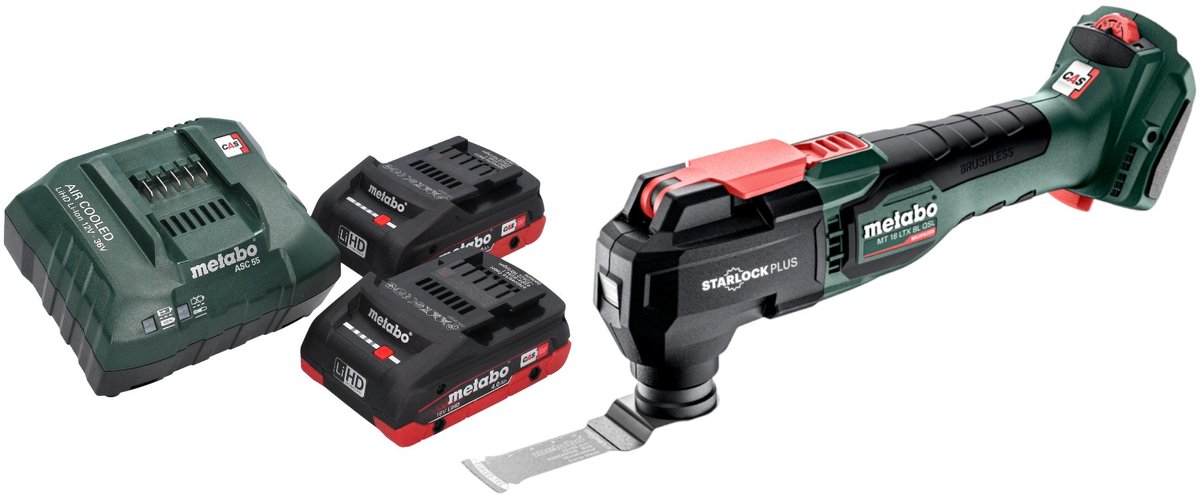 Metabo MT 18 LTX BL QSL accu multitool 18 V Brushless Starlock Plus + 2x LiHD accu 4,0 Ah + oplader