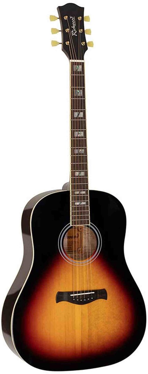 Richwood HSDS-42-SB Heritage Series Dreadnought massief sparren bovenblad sunburst
