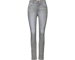 Slim Fit Jeans met Hoge Taille - Lichtgrijs Wax