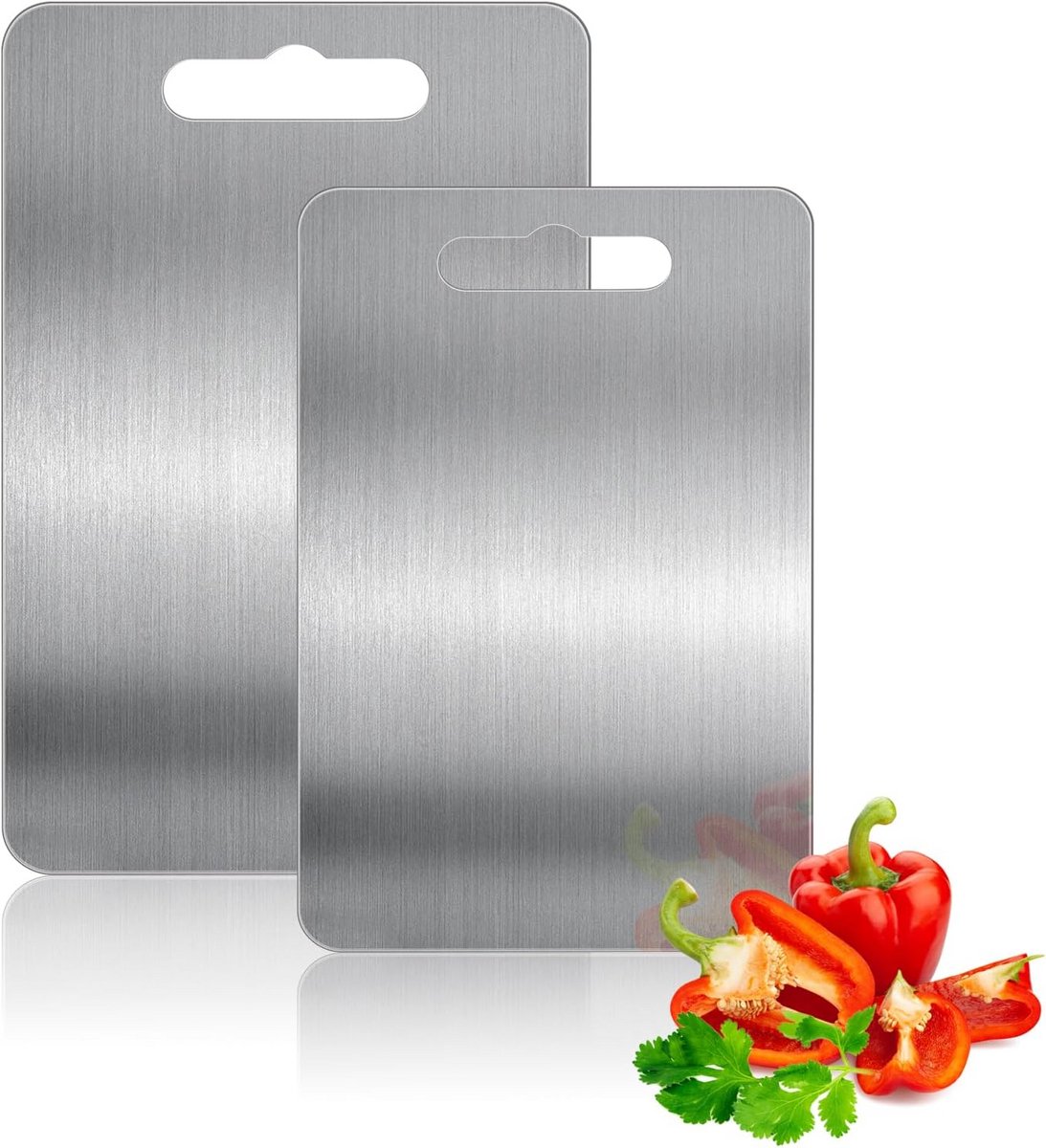 Set van 2 Titanium Snijplanken - Hygiënisch en Vaatwasmachinebestendig Keukengerei