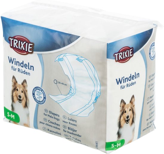 Trixie hondenluiers voor reuen, maat S-M, met afbeelding van een Sheltie.