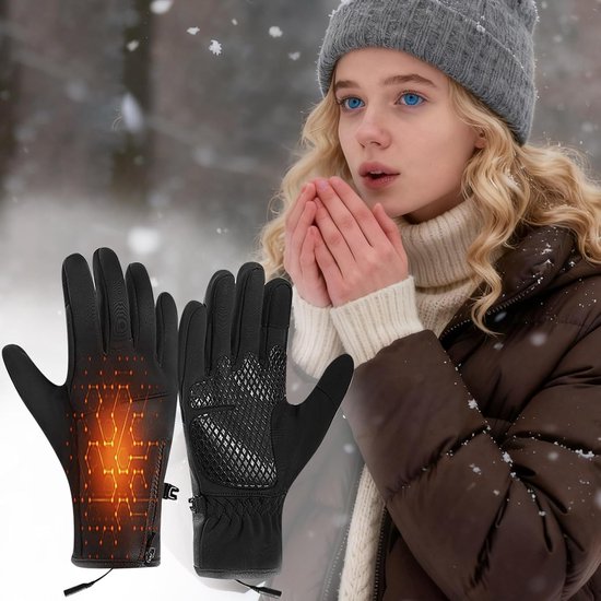 Gants Chauffants Électriques USB d'Hiver Imperméables et Coupe-Vent Gants Thermiques Température Réglable Gants Chauffants pour Ski et Patinage Type 1