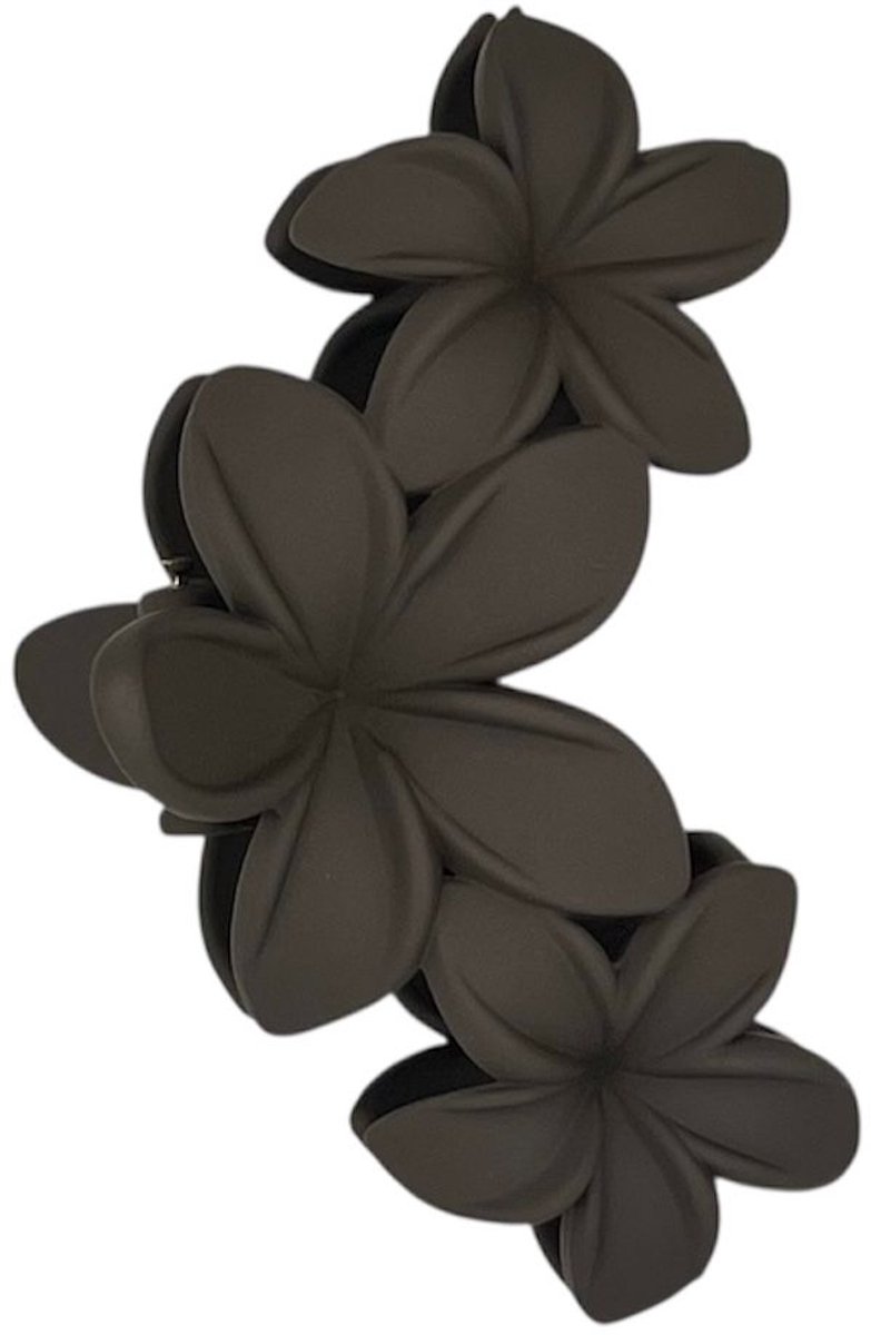 Haarklem - haarklauw - haarclip - donkerbruin - meisjes - dames - bloemen