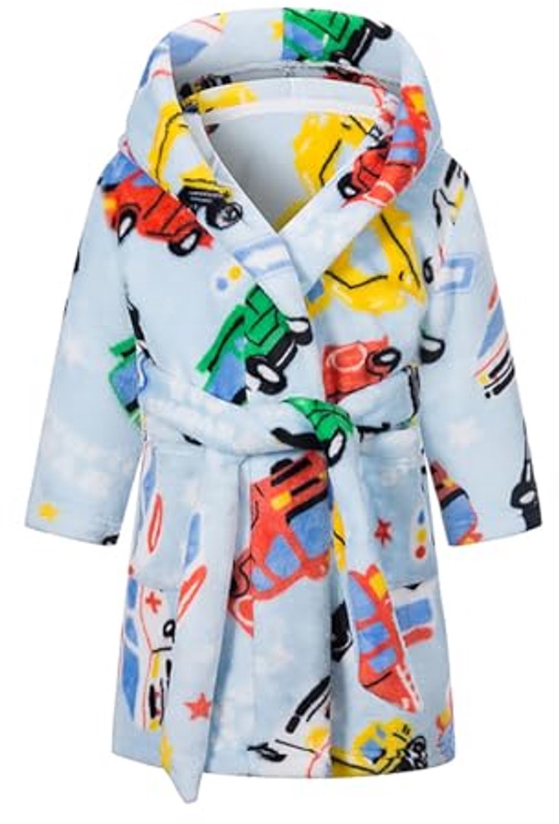 Zachte en warme flanellen fleece badjas voor jongens met capuchon