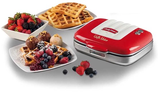 Ariete 1973/00 - 50's Style Wafelijzer - 700W - Anti-aanbakplaat - Rood van Ariete — afbeelding 2
