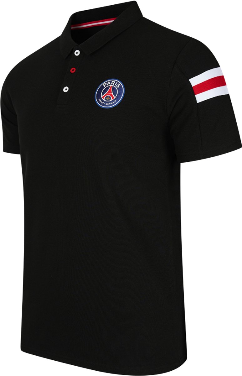 PSG poloshirt voor volwassenen - maat M - zwart - Paris Saint-Germain