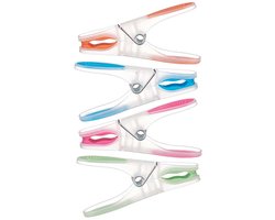 Anti-slip wasknijpers - 100x stuks - kleurenmix - kunststof - 8 cm