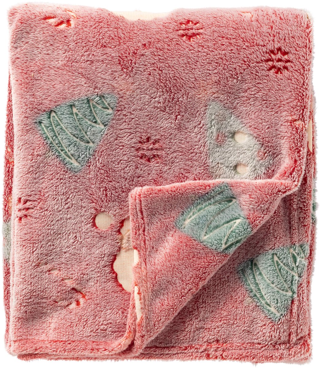 Textino - CHRISTMAS-GLOW - plaid 140x180 cm - glow-in-the-dark - kerst - Barbados Cherry - rood
