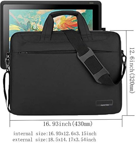 Waterdichte reiskoffer Geschikt voor Wacom Cintiq 16, Huion Kamvas Pro 16 en XP-PEN Artist 15.6 — afbeelding 5
