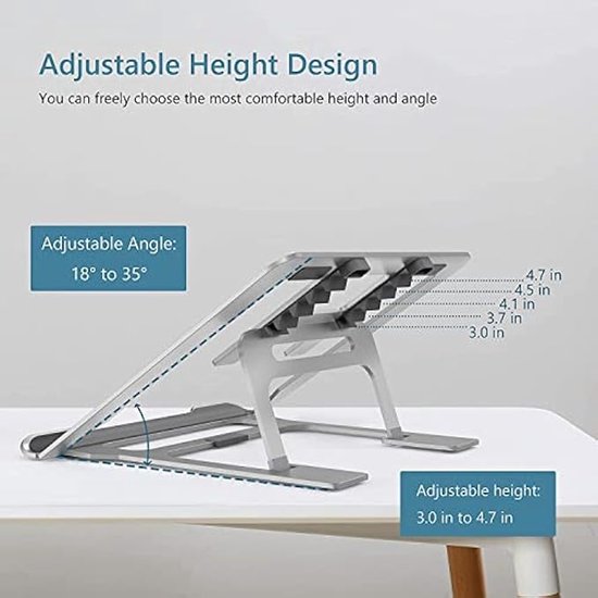 Verstelbare grafische tabletstandaard Geschikt voor 10-15,6 inch pen - opvouwbare desktopstandaard Geschikt voor Wacom One, Cintiq 13/16, XP-Pen Artist 12/13,3/15,6 en Huion Kamvas 12/13,3/15,6 inch van Merkloos — afbeelding 5