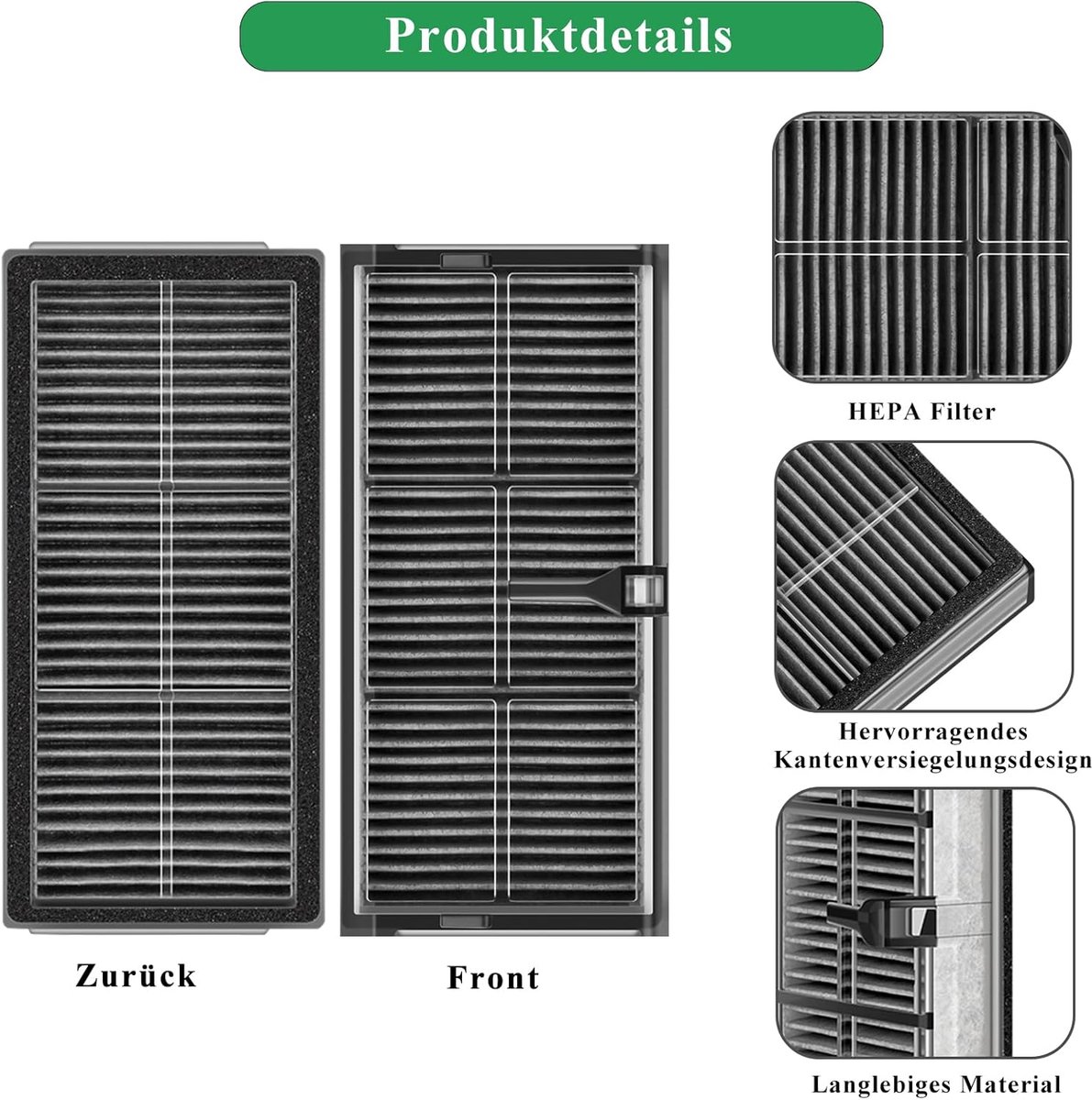 6 Stuks Filters HEPA-filter voor Dreme robotstofzuiger - vervangingsfilter - accessoires