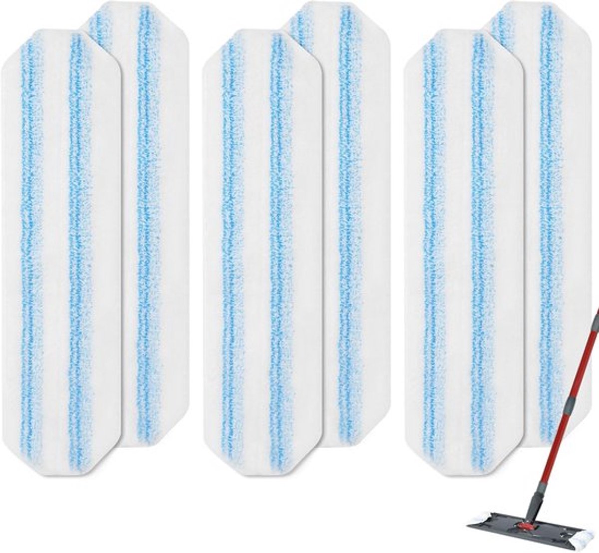 6-Pack - Microvezel dweilpadvervanging geschikt voor O Cedar H2pro mopsysteem - Dweilkopvervanging geschikt voor O