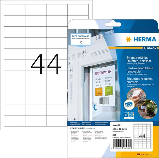 Etiket Avery Zweckform 3651 A4 52,5x29,7mm wit 100 vel