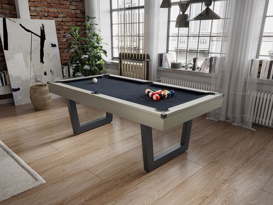 Vente-unique Transformeerbare tafel - Biljart & pingpong - Licht naturelkleurig en zwart - L213,4 x B111,8 x H78,5 cm - MELIAN van Vente-unique — afbeelding 4