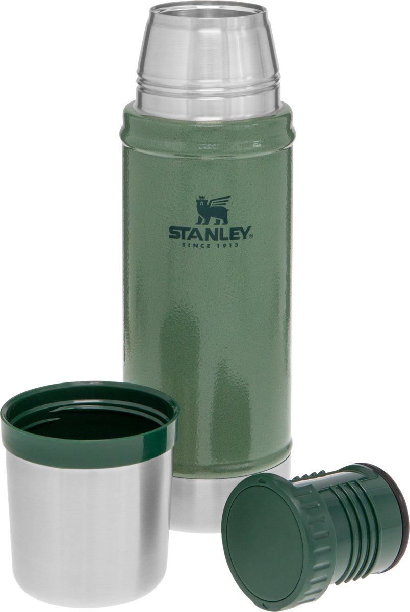 Stanley Classic Legendary Thermosfles 0.47L - Houdt 15 Uur Warm Of Koud - Lekvrij - Vaatwasserbestendig - BPA-Vrij - Voor Koffie, Thee en Meer - Roestvrijstalen Thermoskan - Hammertone Green – foto 8
