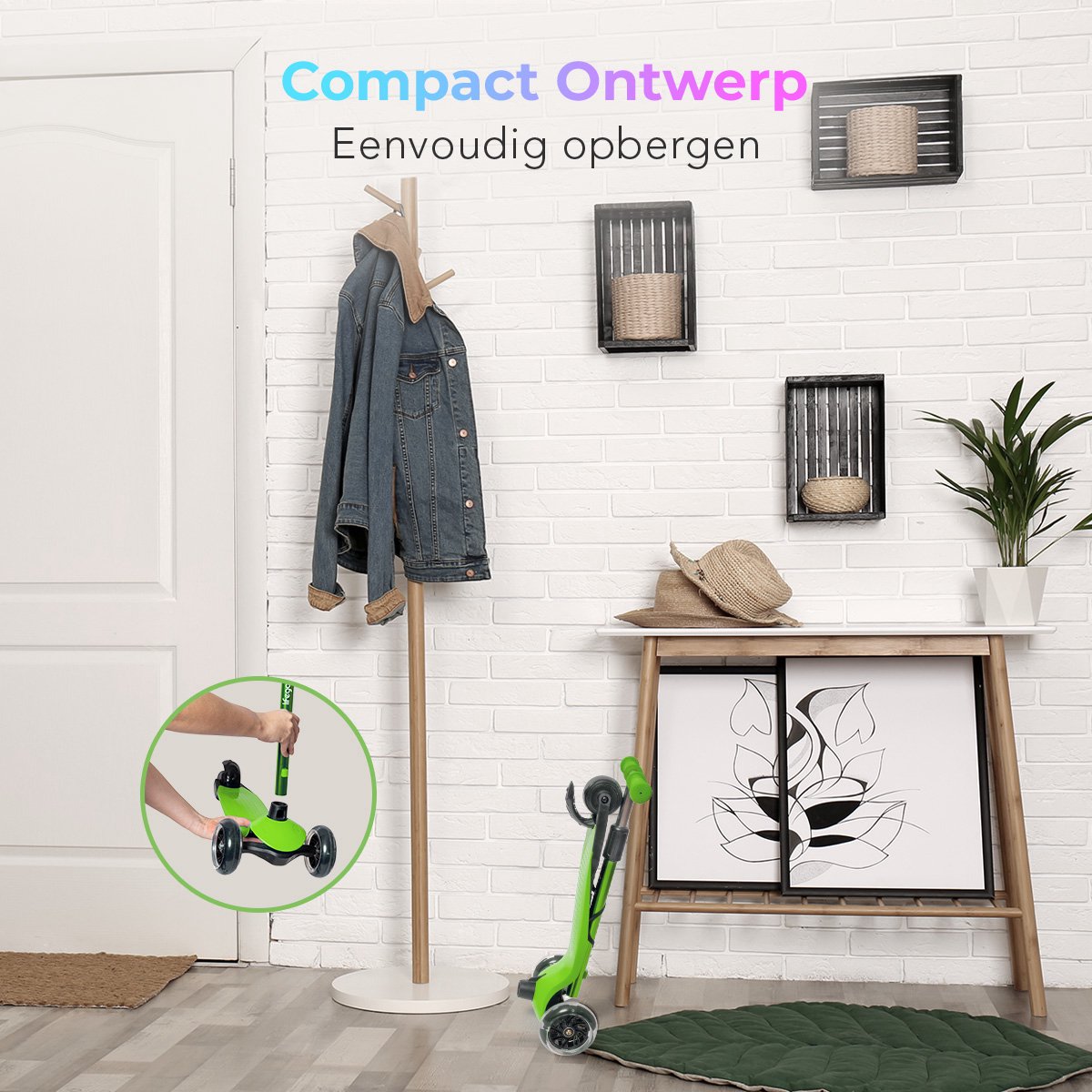 LifeGoods Kinderstep - Step 2-5 Jaar - 3 Lichtgevende LED Wielen - Hoogte Verstelbaar - Jongens/Meisjes - Groen — afbeelding 6