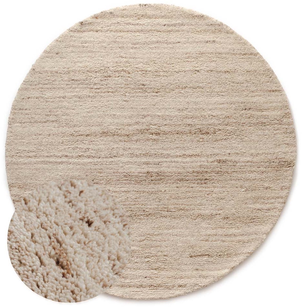 Rond berber vloerkleed - Nomad beige 200 cm