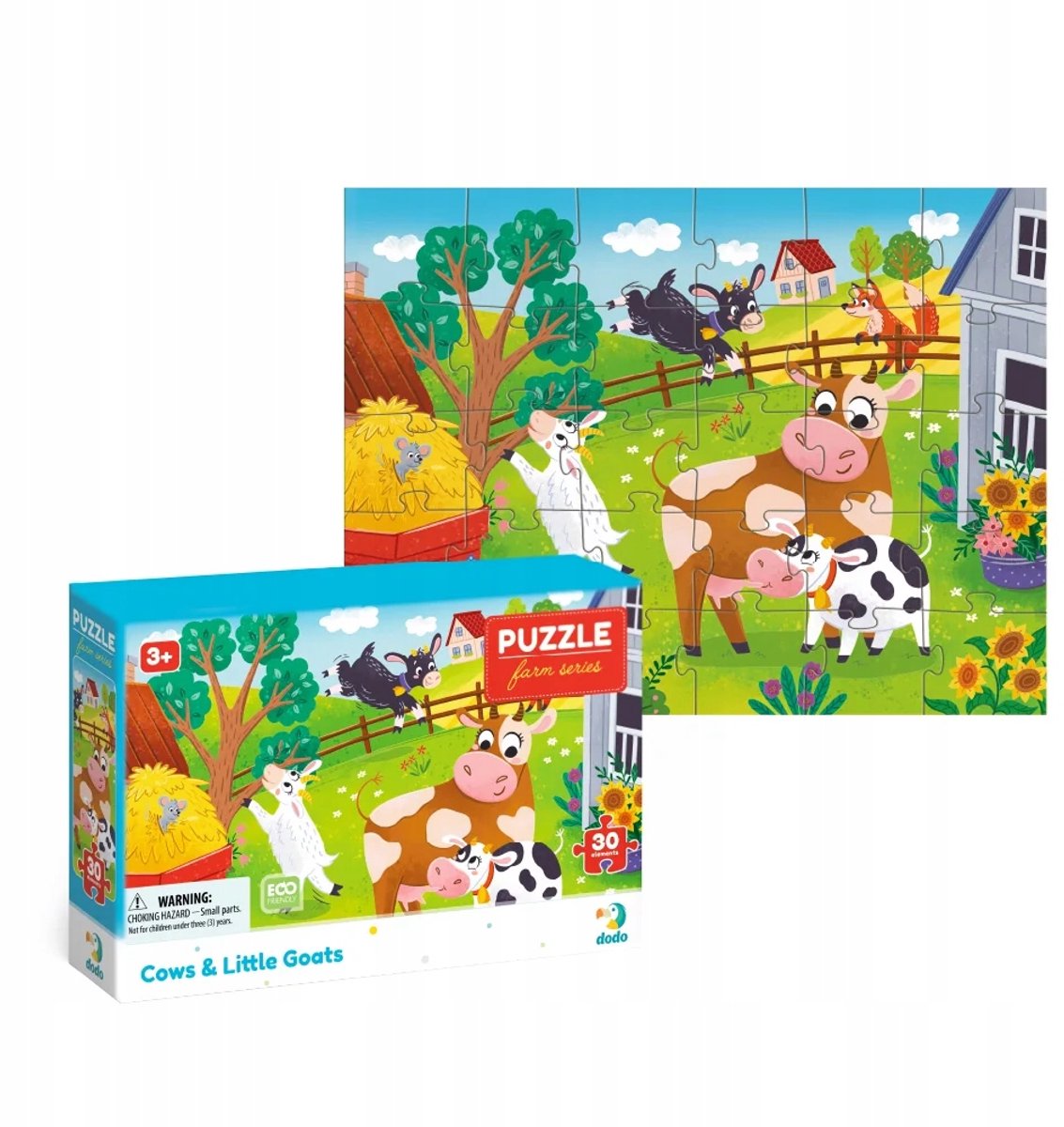 DODO Puzzel "Koeien en Geiten" - 30 Stukjes - Vanaf 3 Jaar