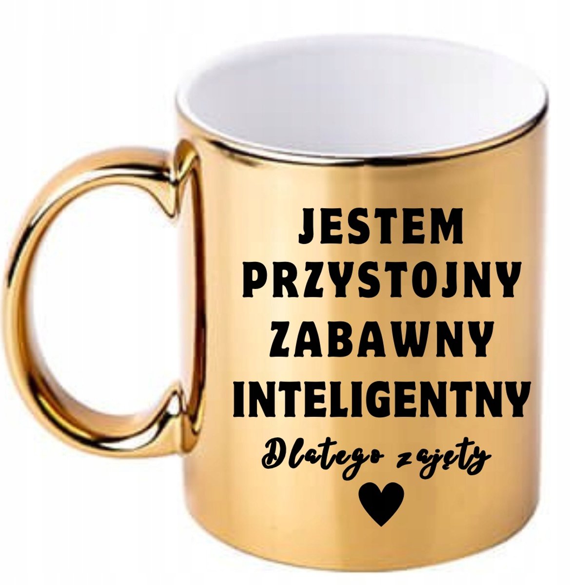 Gouden mok met grappige print - uniek cadeau