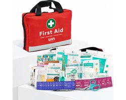 SAVS EHBO Kit - 309-delig - Verbanddoos voor thuis, kantoor en in de auto - Verbandtas set - Verbandtrommel - Verbandkoffer - Compleet noodpakket - EHBO koffer - Verband opbergbox - Care doos - Travel first aid kit