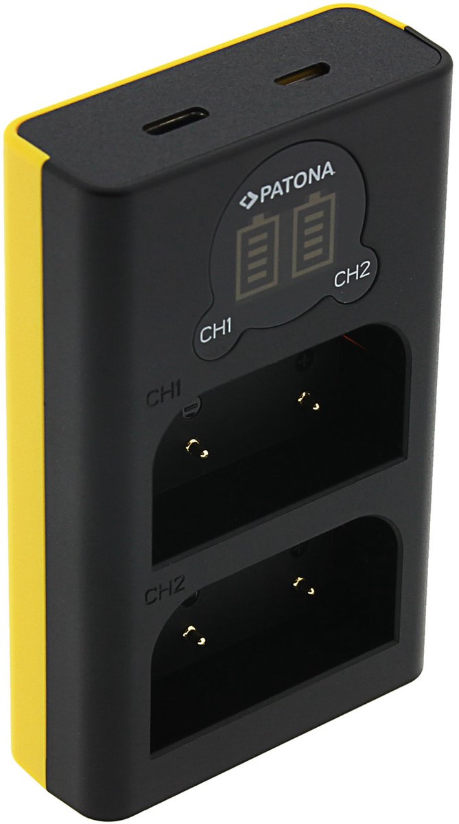 Patona Dual LCD USB lader voor Olympus BLX-1