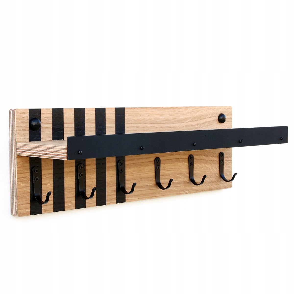 Houten Wandrek met Haak - Sleutelhouder & Organizer 40cm