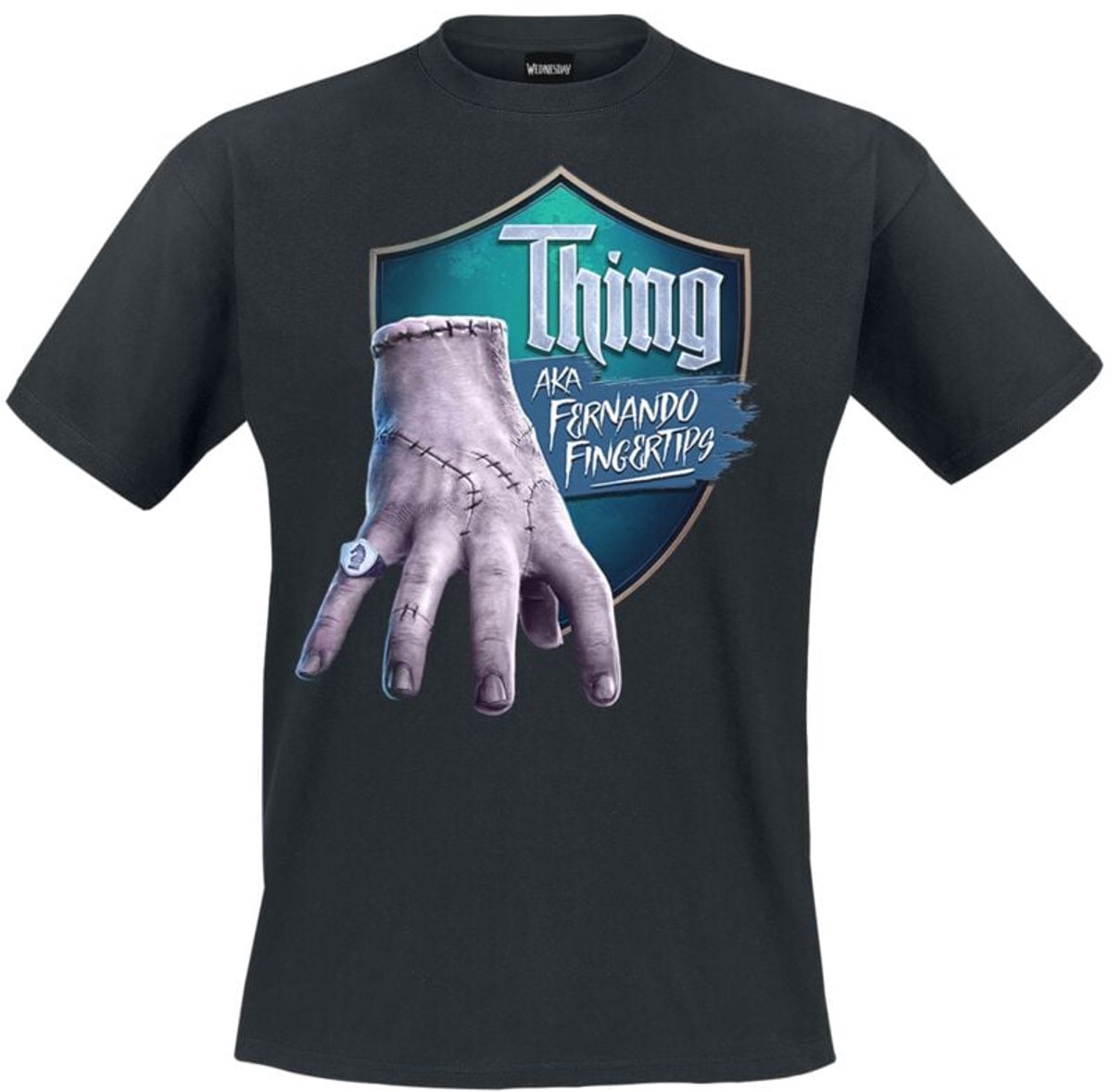 Wednesday Thing - Fernando Fintertips Heren T-shirt - zwart - M