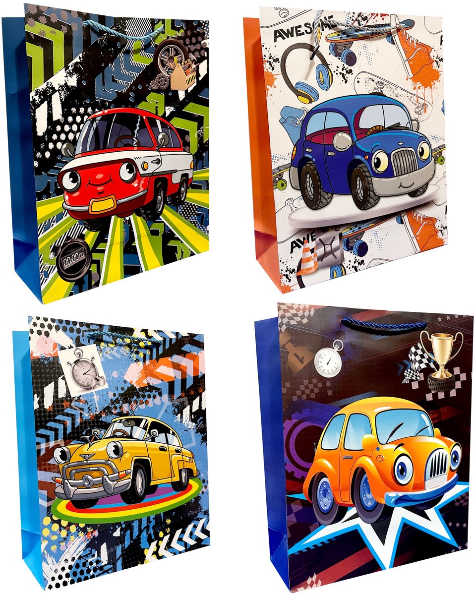 Papieren Cadeautas 31x40x12cm met Autothema - 1 Stuk