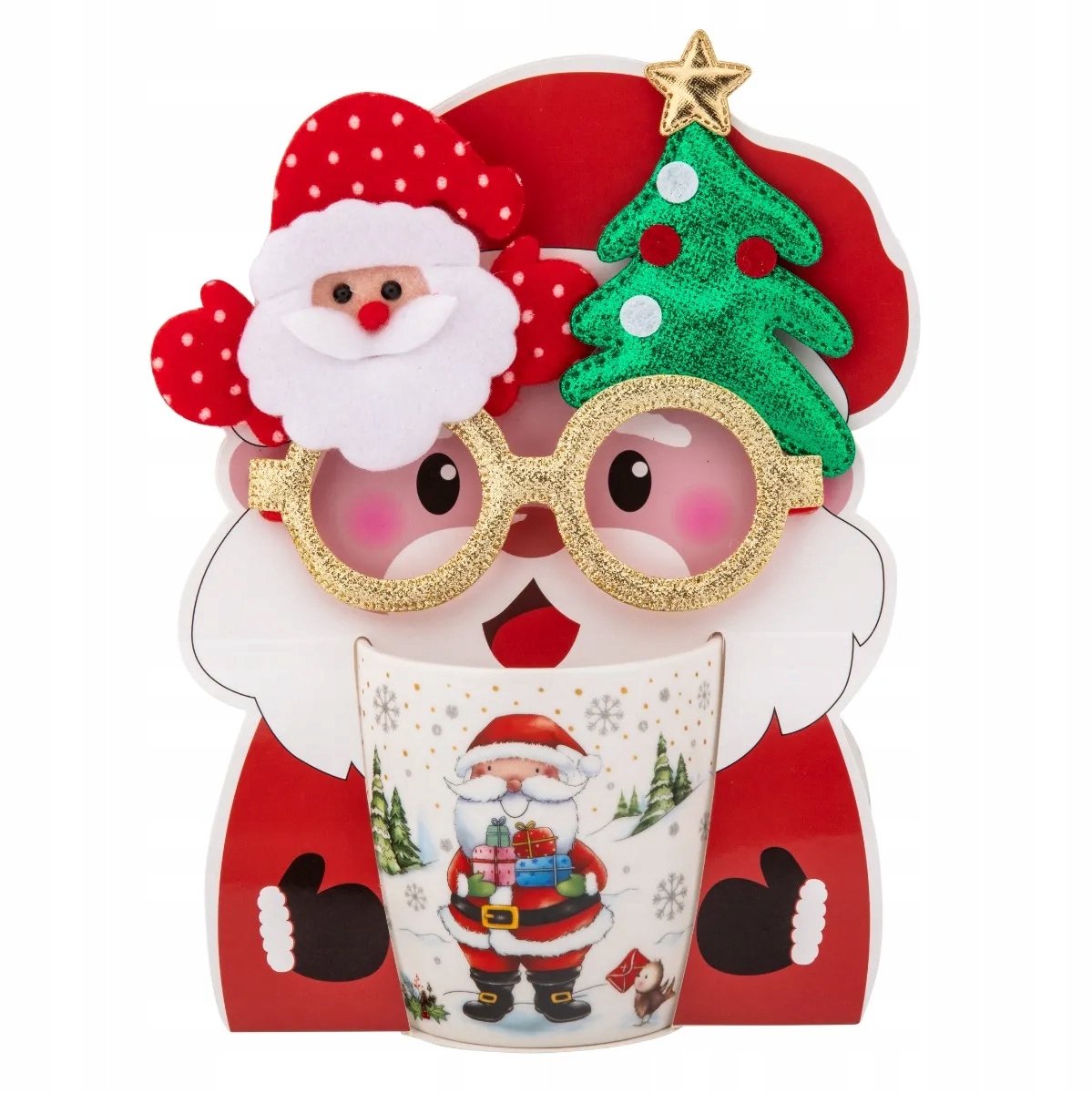 Kerstmok met Sinterklaas en Bril - 400ml - Cadeau