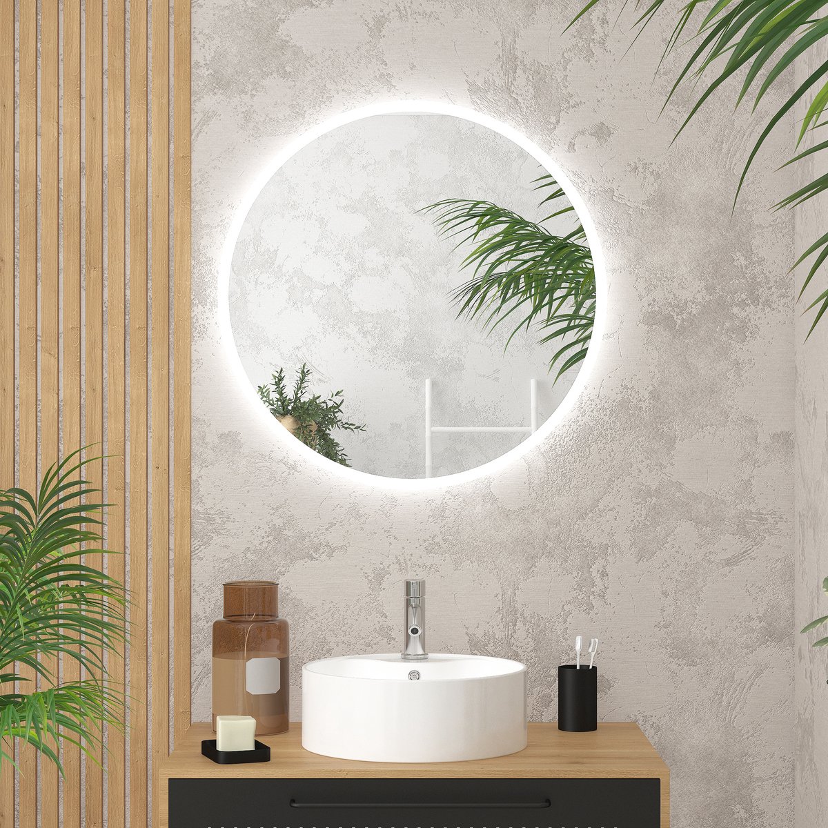 Miroir led SKY LIGHT 80x60 pour salle de bain
