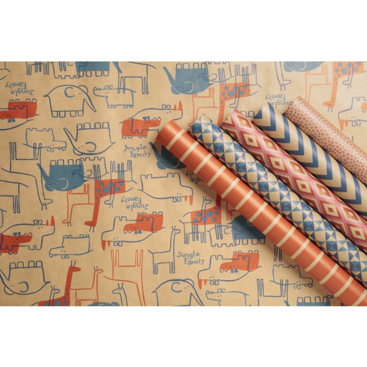 Clairefontaine cadeaupapier Adventura, kraftpapier 60 g/m², 700 mm × 2,0 m, 60 rollen