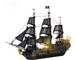 Reobrix 66036 Black Pearl XL Ship of the Pirates mega bouwset | Caribbean Adventure Modelbouw | Educatief Creator STEM piratenschip speelgoed bouwpakketten voor kinderen & volwassenen | DIY piraten boot geschikt voor Lego | Bouwdoos 4304 bloks