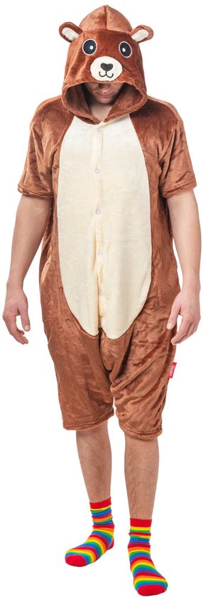 Beren shortsie - Dieren onesie - Verkleedkleding - Carnavalskleding - Kort model - Geile Beer - Maat M/L