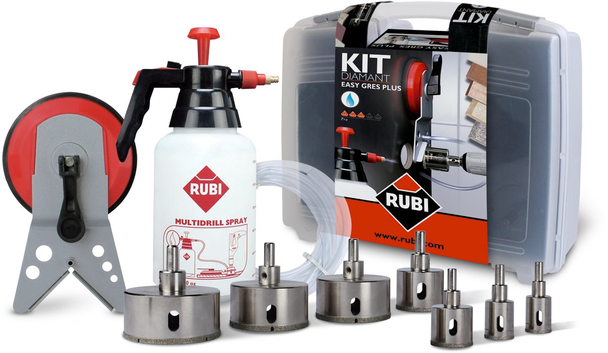 Rubi 50937 9-delige EasyGres Diamantborenset voor nat boren incl. accessoires