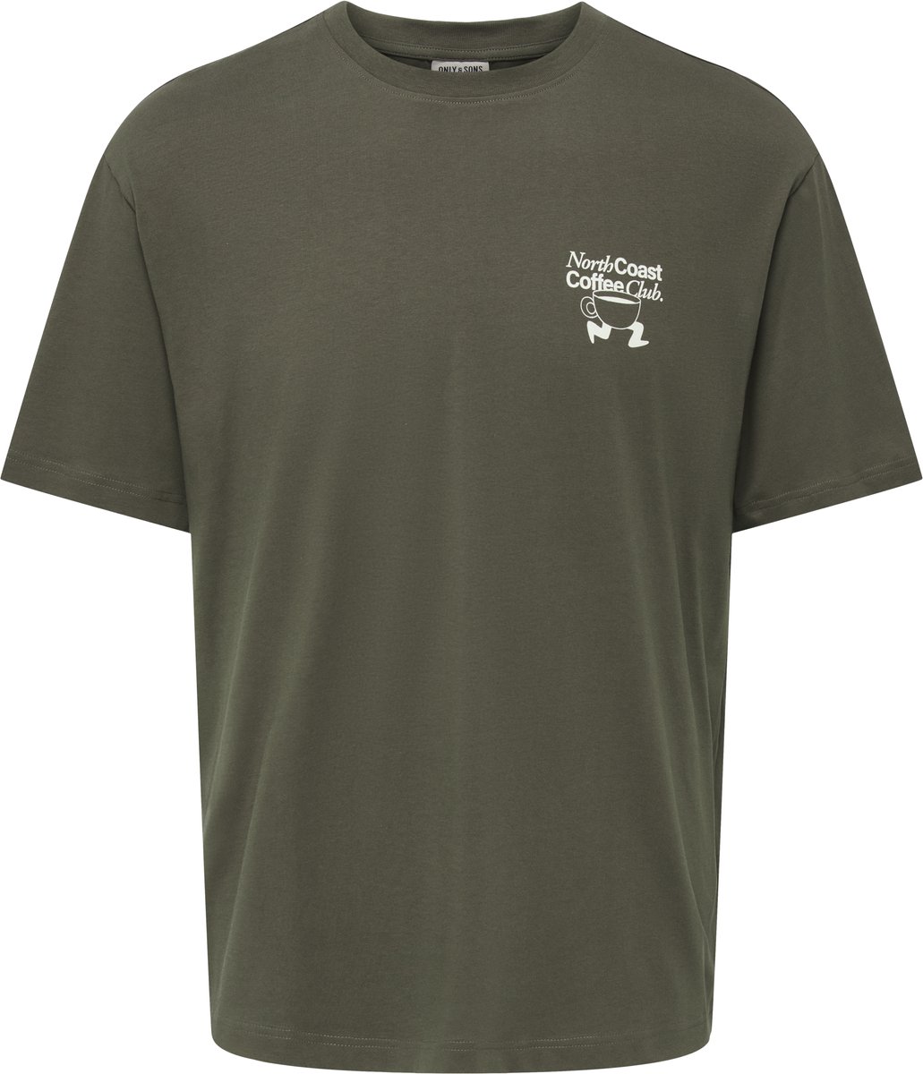 Only & Sons T-shirt Onsaxel Coffee Rlx Ss Tee 22039597 Tarmac/north Coas Mannen Maat - L