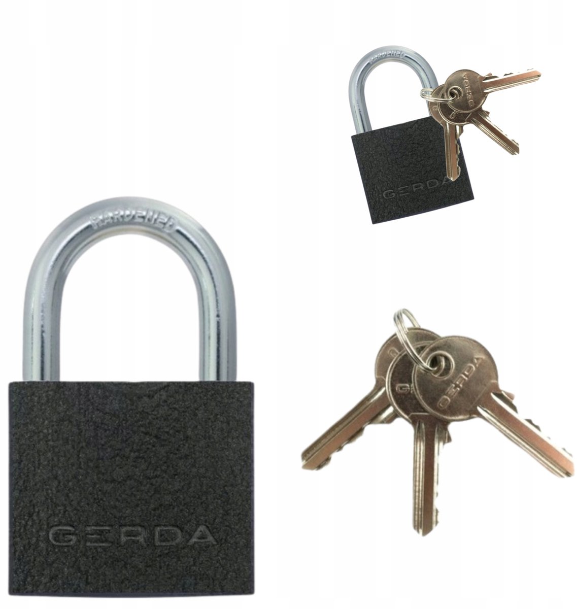 Gerda Gietijzeren Hangslot 75mm met 3 Sleutels - Robuust & Weerbestendig