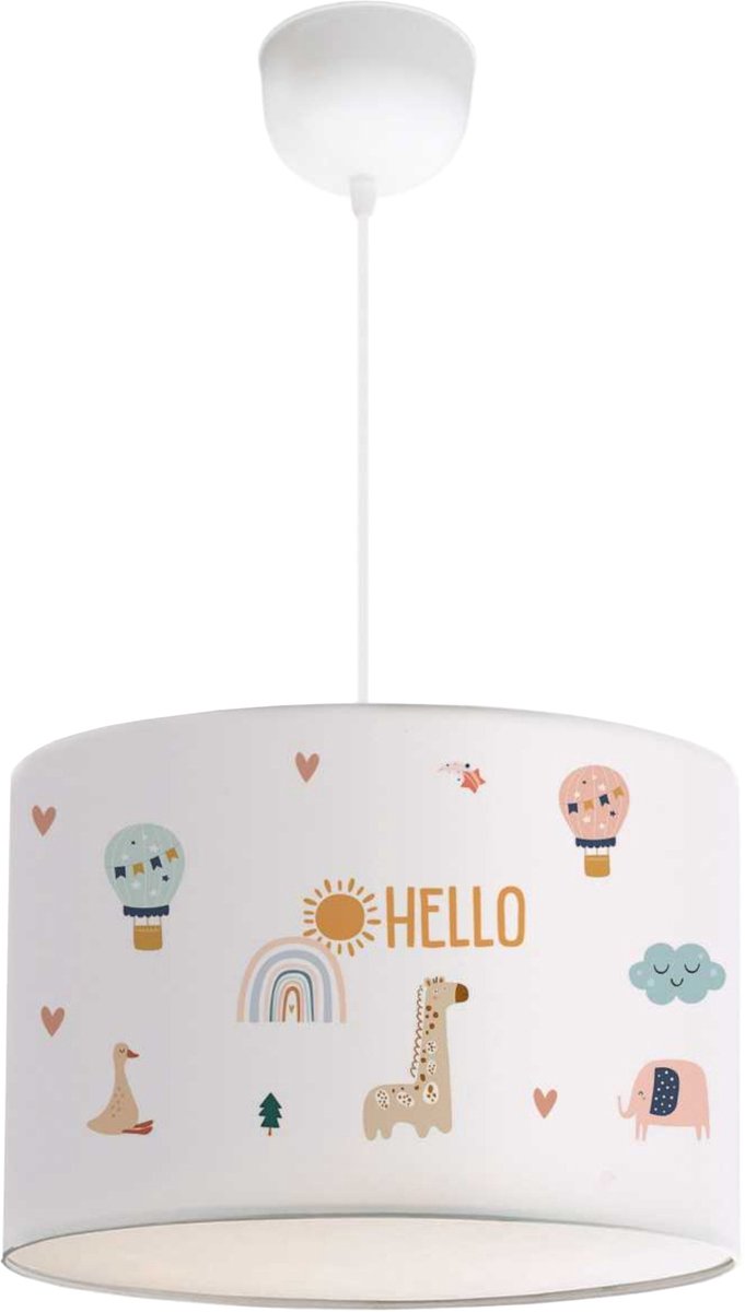 Kinder hanglamp Rugby wit met girafmotief lux.pro