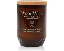 WoodWick ReNew Medium Geurkaars Tomato Leaf & Basil - 55 branduren