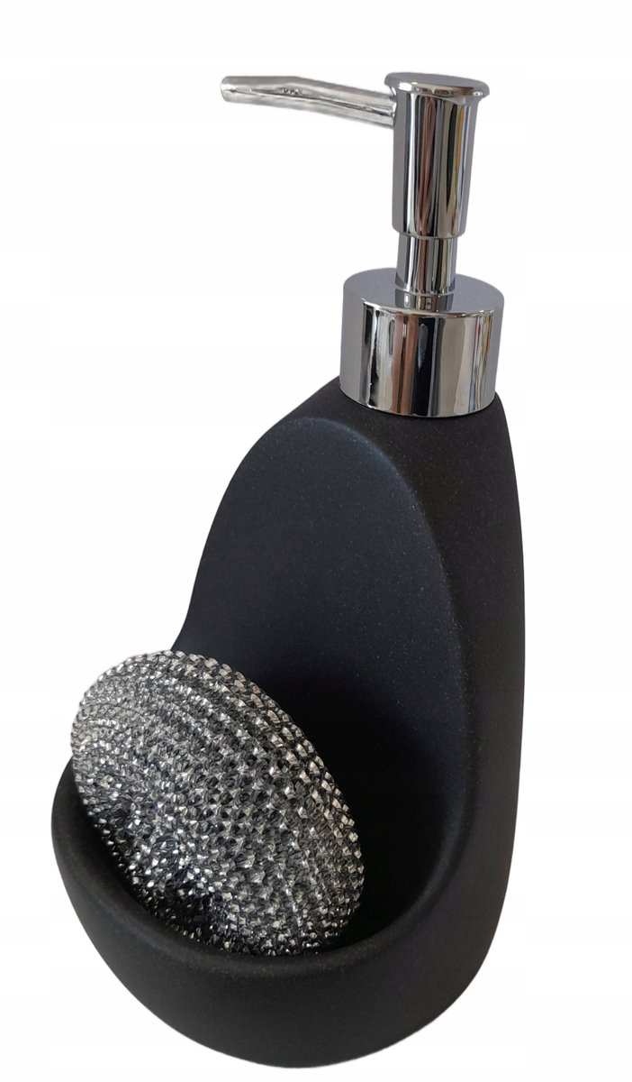 Zwarte Keramische Zeepdispenser met Pomp en Schuim spons 330ml