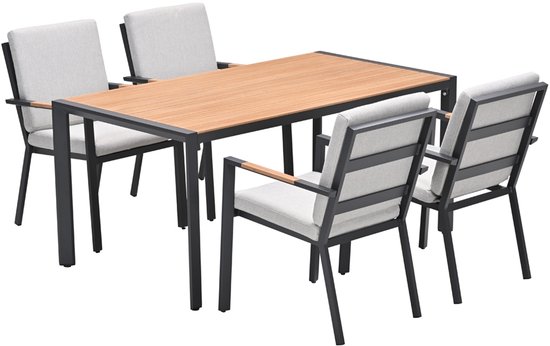 Ensemble de jardin Felini 5 pièces - 4 chaises / table de jardin - Garden Impressions