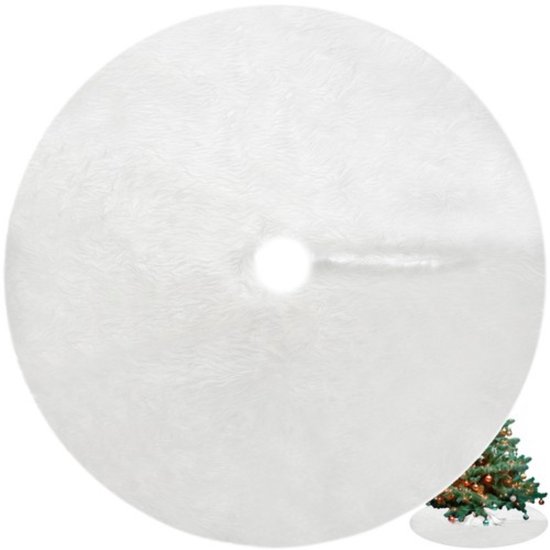 Ruhhy Kerstboomrok - wit - D150 cm - polyester - kerstboom rok - kerstboomkleed