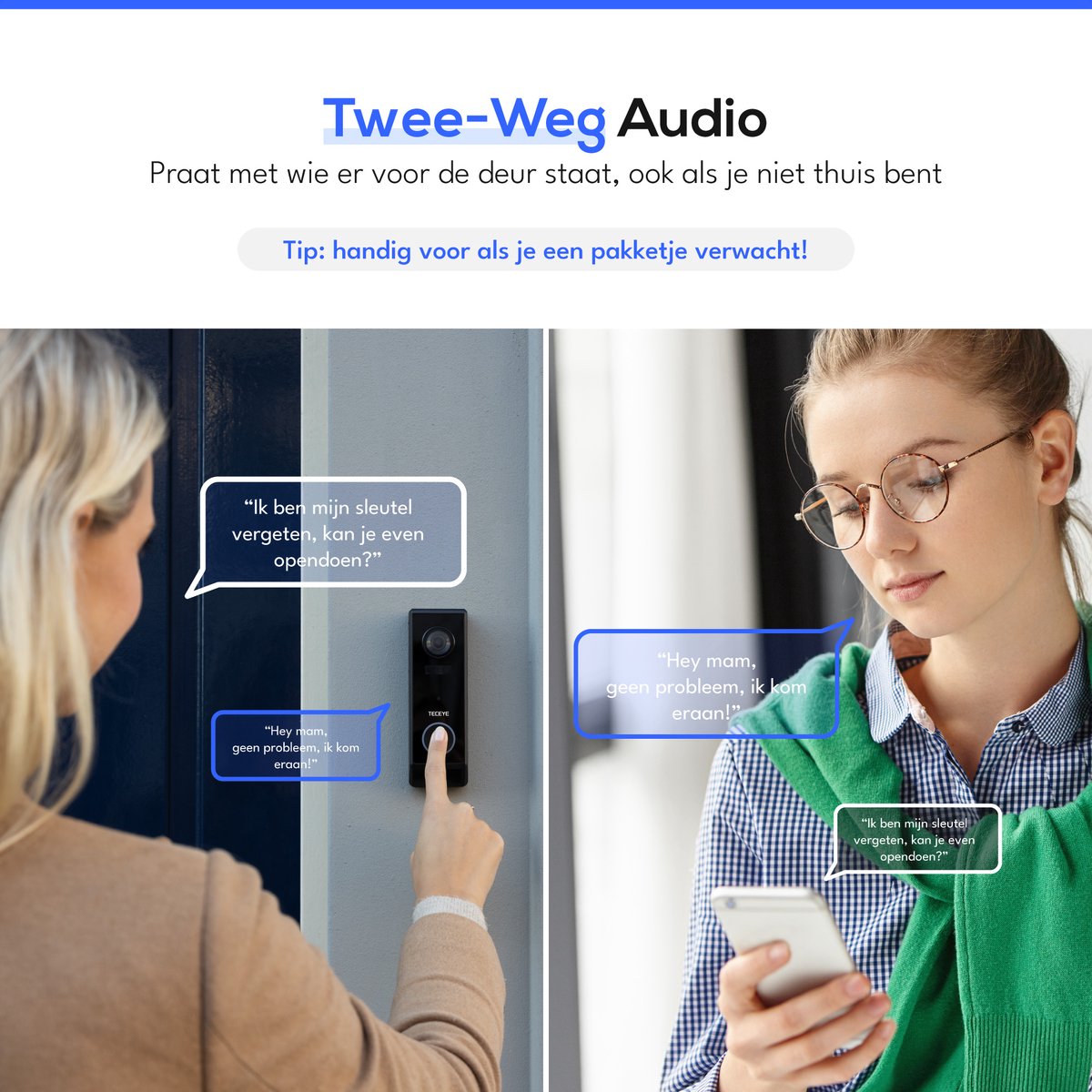 TECEYE Videodeurbel met Camera 2K Ultra - afbeelding 3