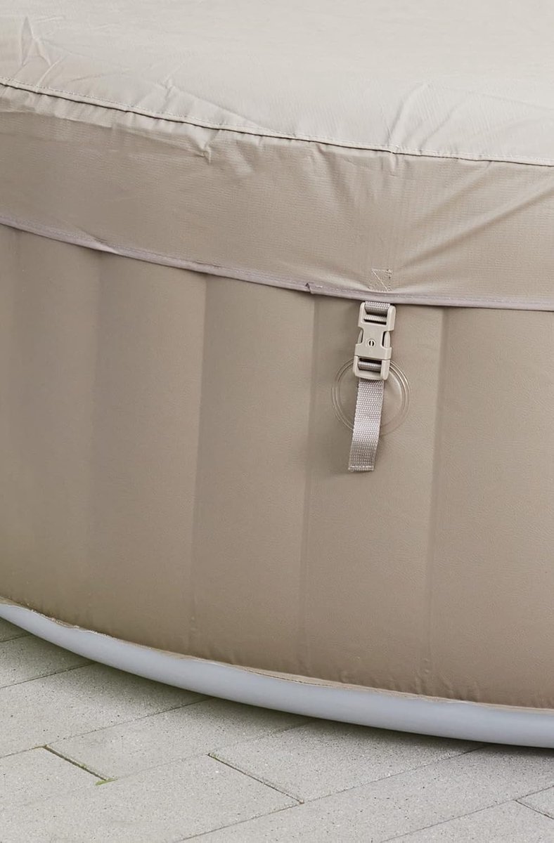 St. Moritz Beige WinterPro Spa (Ø 208x65 cm) Luxe Opblaasbare Hottub voor 6 Personen | Winterbestendige Tuin Jacuzzi met 130 AirJets, Thermohoes en Digitale Controle | Alta Furniture